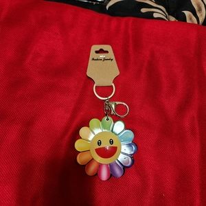 Rainbow coloredkeychain/ mirror